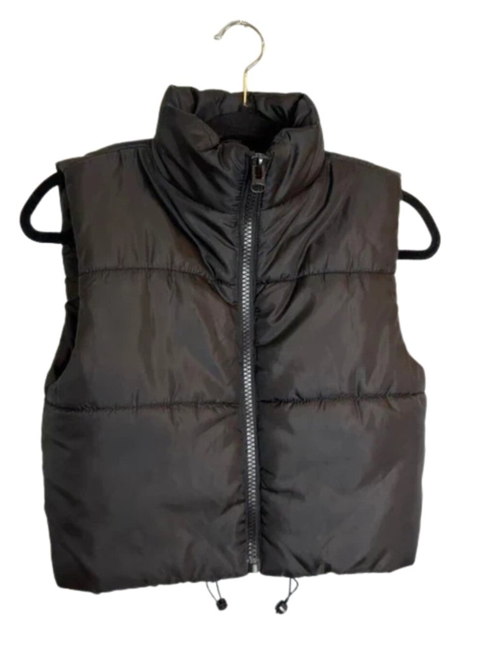 Tinsel Town Girls Puffer Zip Up Sleeveless Vest Black Size XS